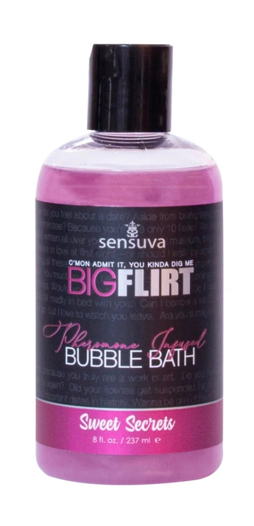 Sensuva Big Flirt Pheromone-Infused Bubble Bath Sweet Secrets 8 oz.