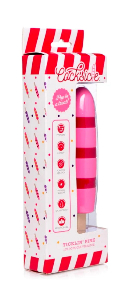 Cocksicle Ticklin' Pink 10X Popsicle Vibrator