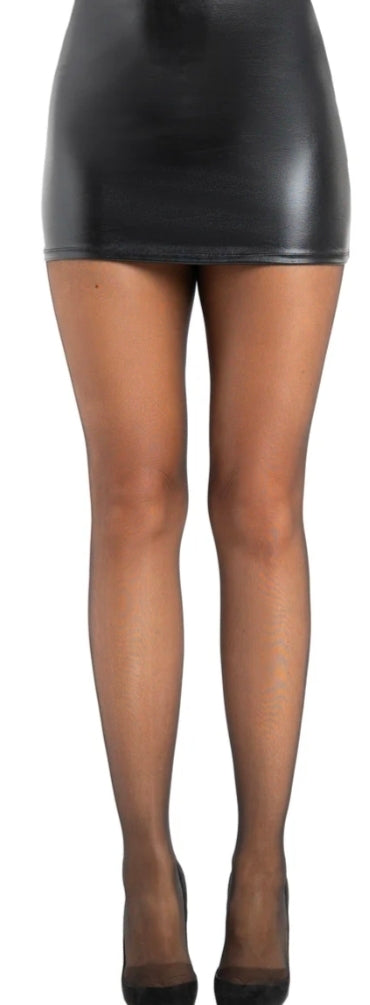 Spandex Sheer Sword Backseam Tights - Os - Black