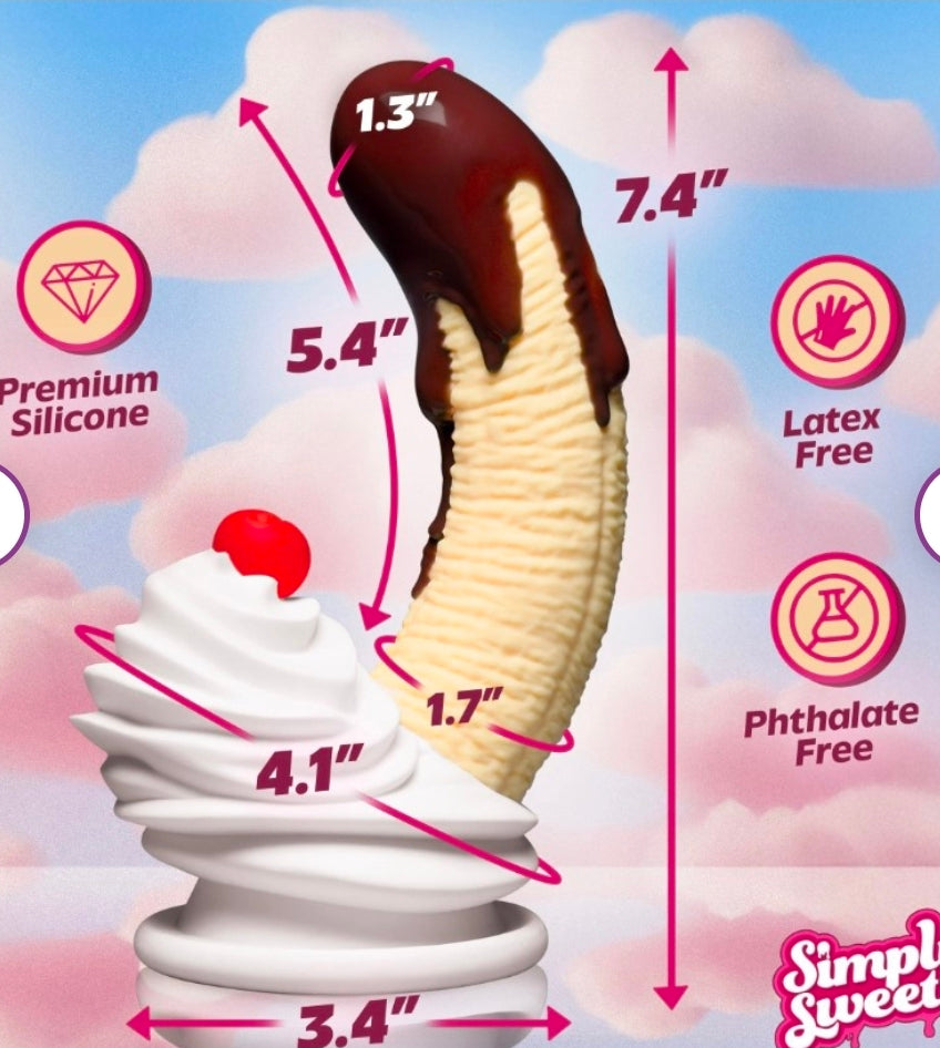 Chocolate Dipped Banana Split Premium Silicone Dildo