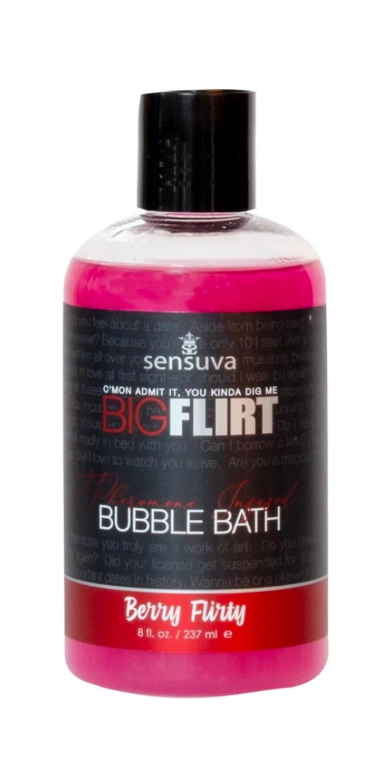 Sensuva Big Flirt Pheromone-Infused Bubble Bath Berry Flirty 8 oz.