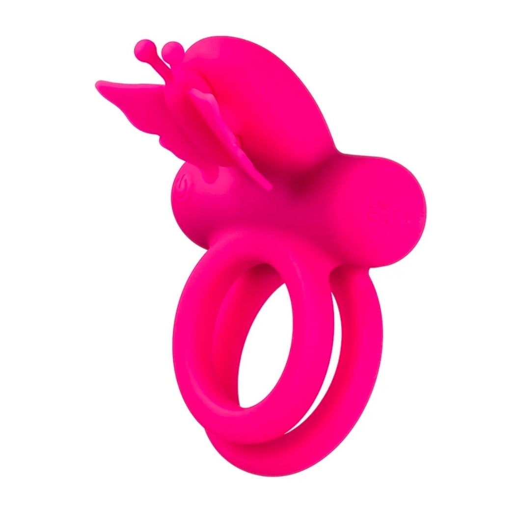 Silicone Rechargeable Butterfly Dual Ring