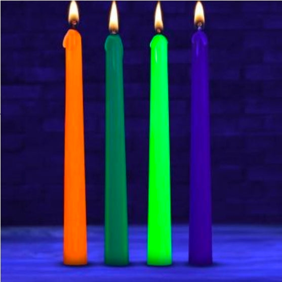 Glow Wax UV Blacklight Reactive Drip Candles (Set of 4)