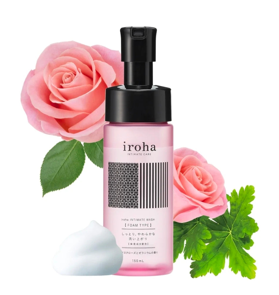 iroha Intimate Wash Foam Damask Rose and Geranium 5.07 oz.