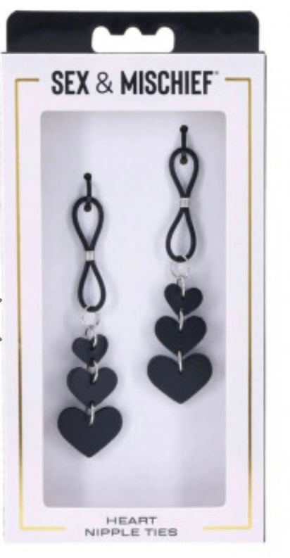 Heart Nipple Ties Black