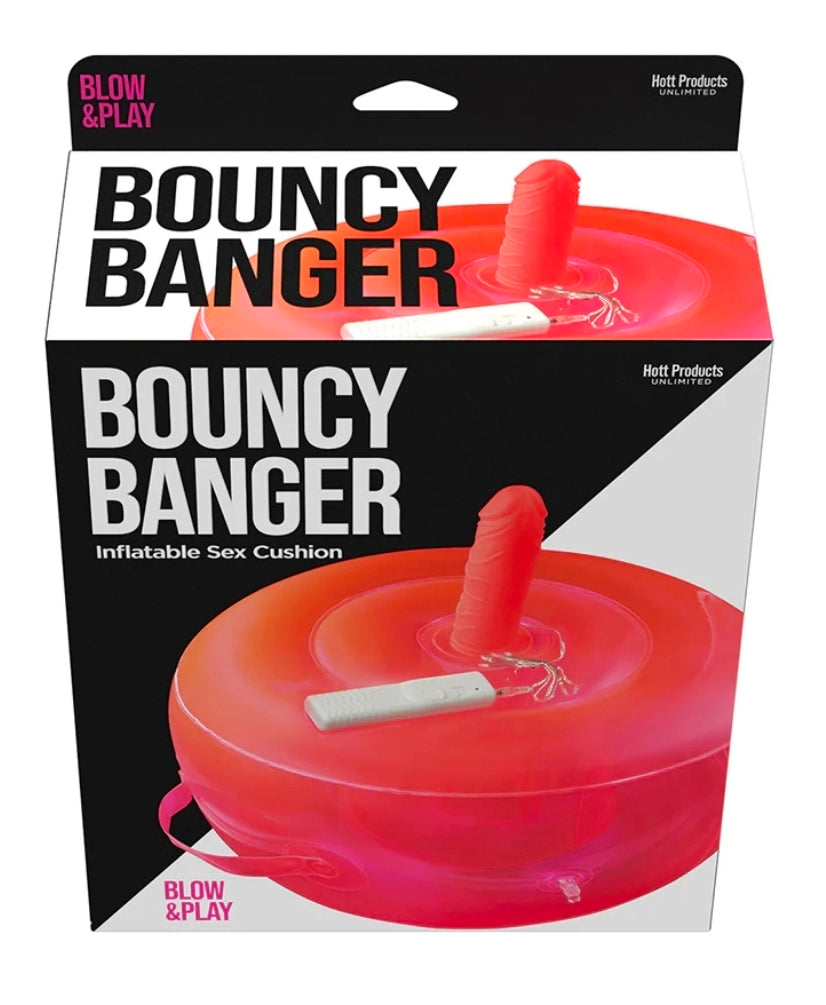 Bouncy Banger Inflatable Cushion w/ Wire Controlled Vibe Dildo