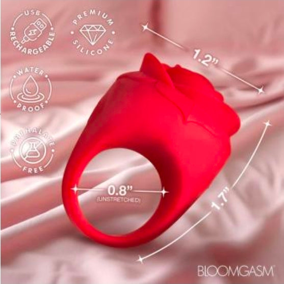 Rose Ring Discreet Finger Vibrator - Red