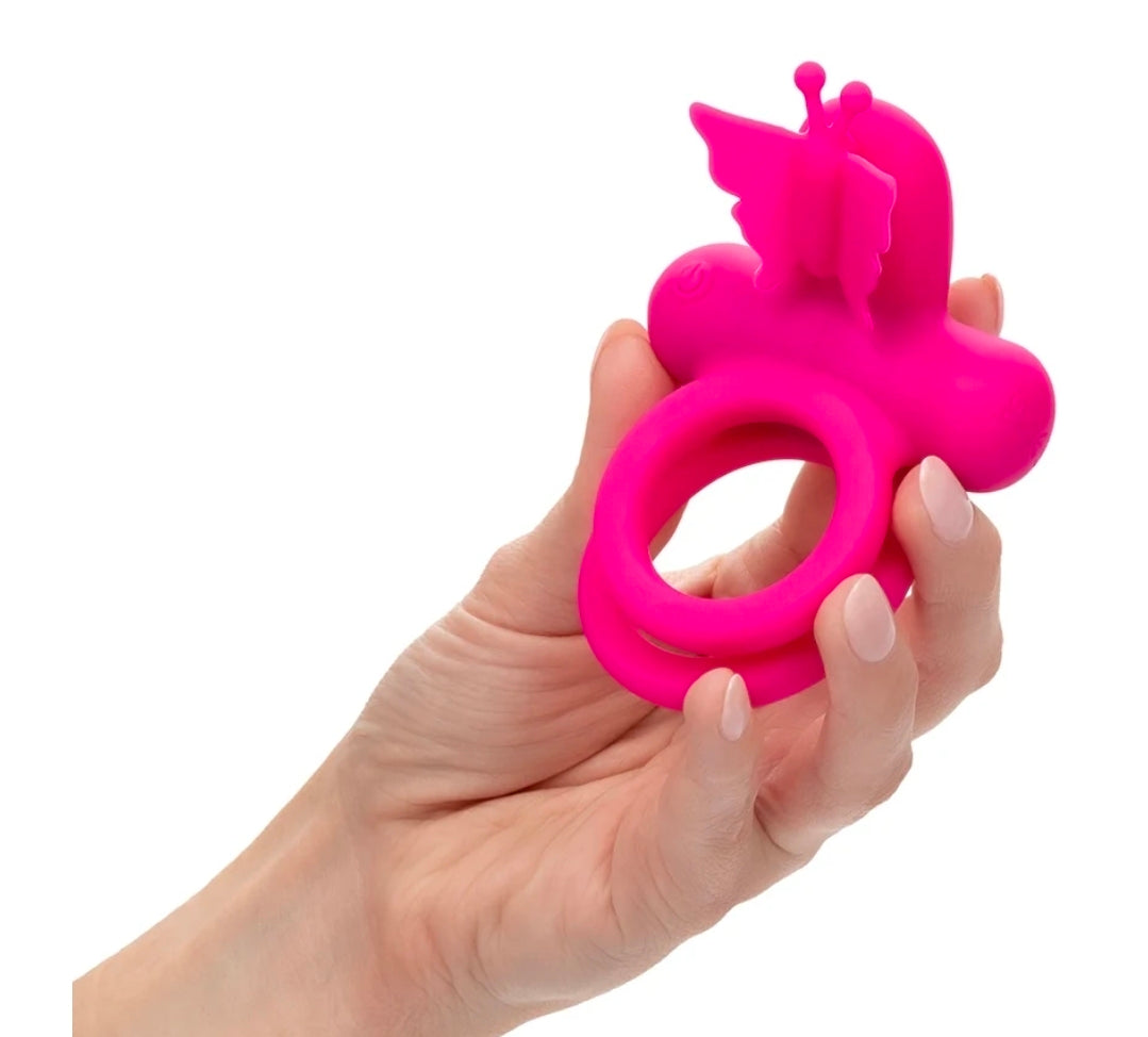 Silicone Rechargeable Butterfly Dual Ring