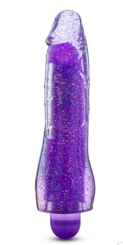 Glow Dicks Molly Color Changing 8 in. Vibrating Dildo Glitter-Pink or Purple