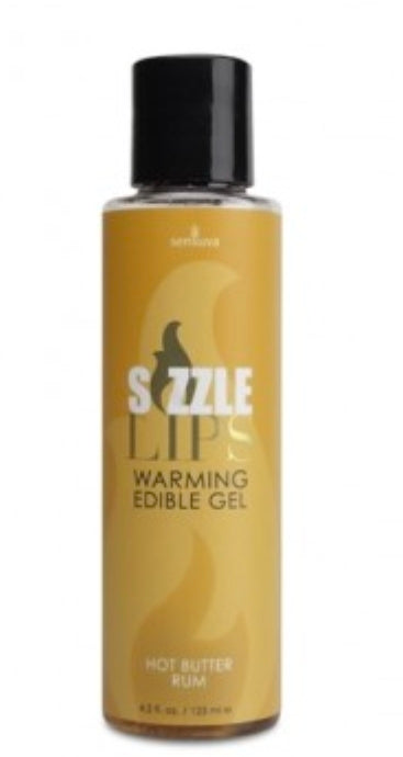 Sizzle Lips Warming Edible Gel - Hot Butter Rum - 4.2 Oz.