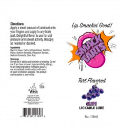 Smack Tarts 4oz Lickable Flavored Lubricant-Grape