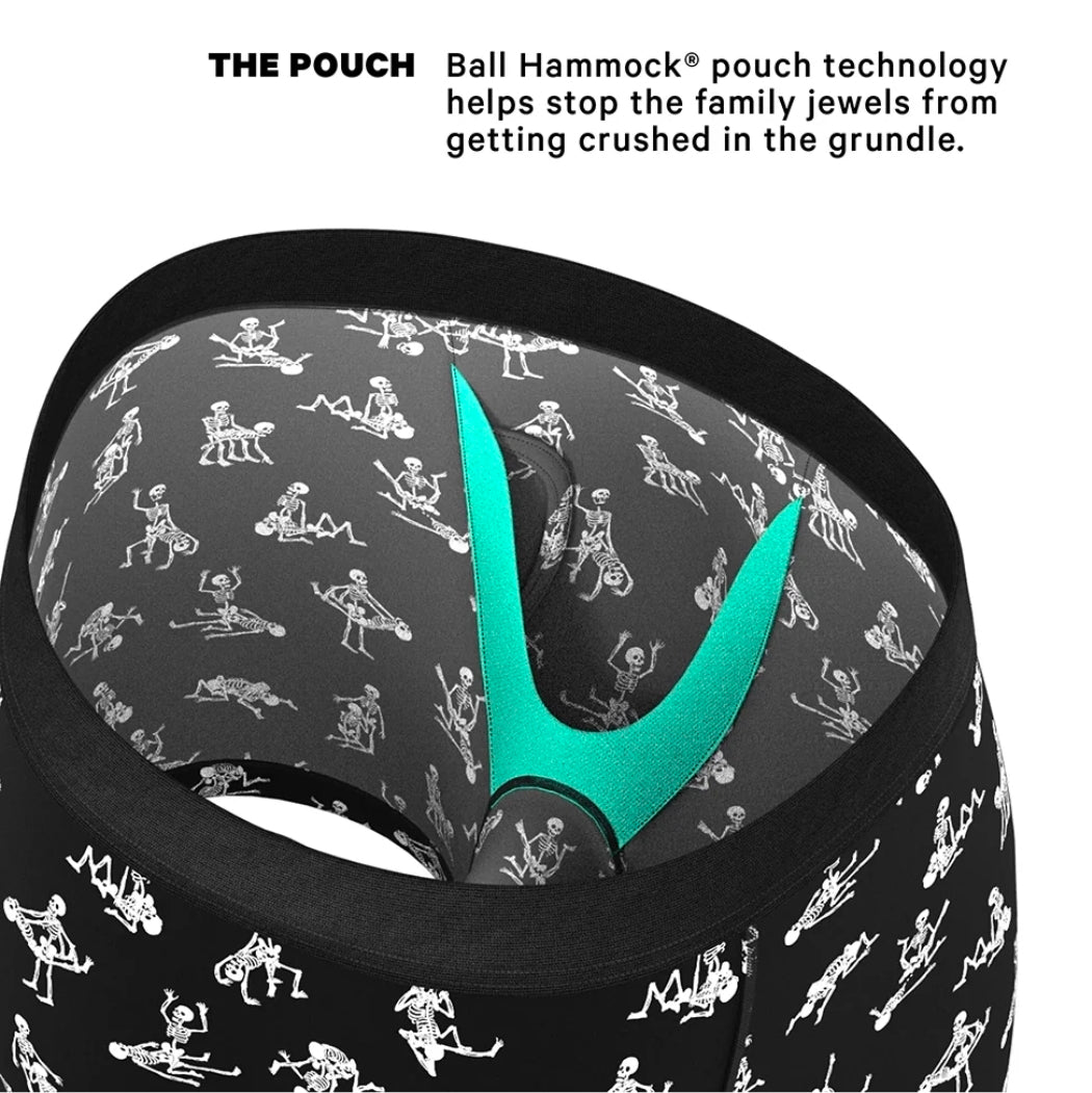 Shinesty The Bare Back Bones Glow-in-the-Dark Skeletons Ball Hammock Pouch Underwear with Fly XS, S, M, L, XL, 2XL