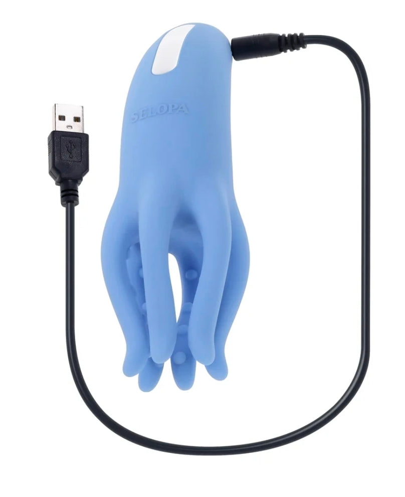 Selopa Tentacle Tickler Rechargeable Silicone Flexible Bead Vibrator Blue