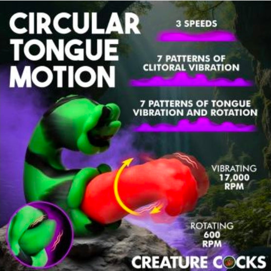 Tongue Lasher Silicone Vibrator - Green