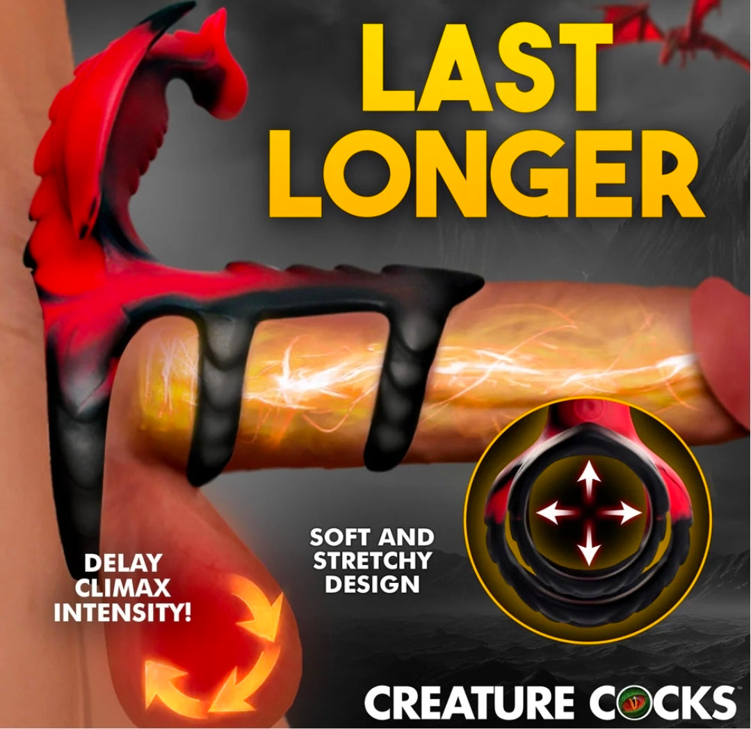 Creature Cocks Dragon Flight Vibrating Silicone Cock Ring