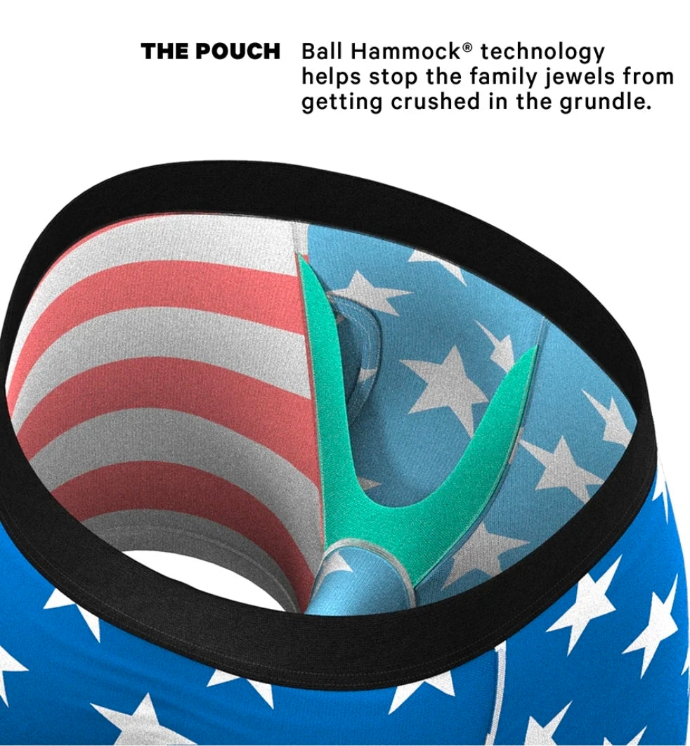Shinesty The Mascot American Flag Ball Hammock Pouch Underwear with Fly XS, S, M, L, XL, 2XL