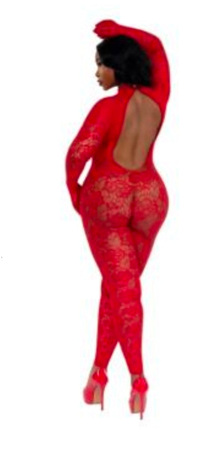 Gloved Bodystocking Dmnd - Queen Size-3 Colors Available
