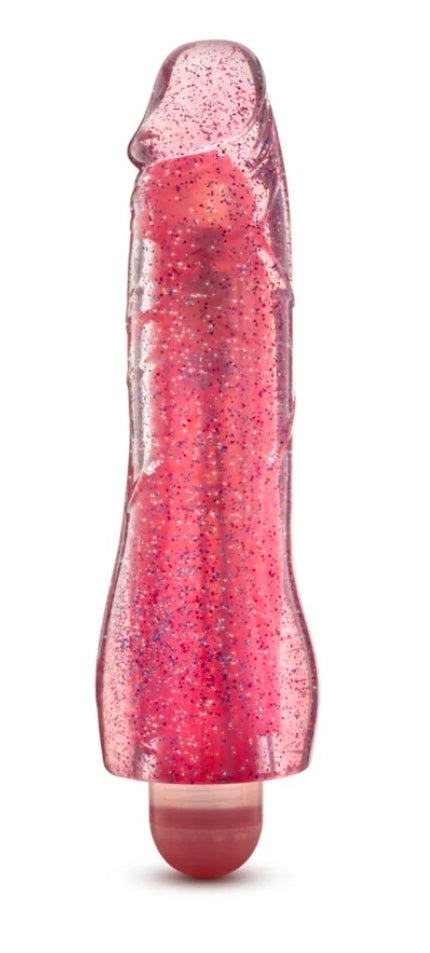 Glow Dicks Molly Color Changing 8 in. Vibrating Dildo Glitter-Pink or Purple