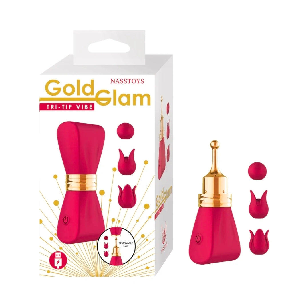 Gold Glam Tri-Tip Vibe Red