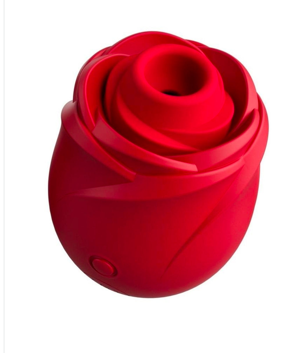 Womanizer Rose Rechargeable Silicone Air Pulse Clitoral Vibrator - Red/Gold