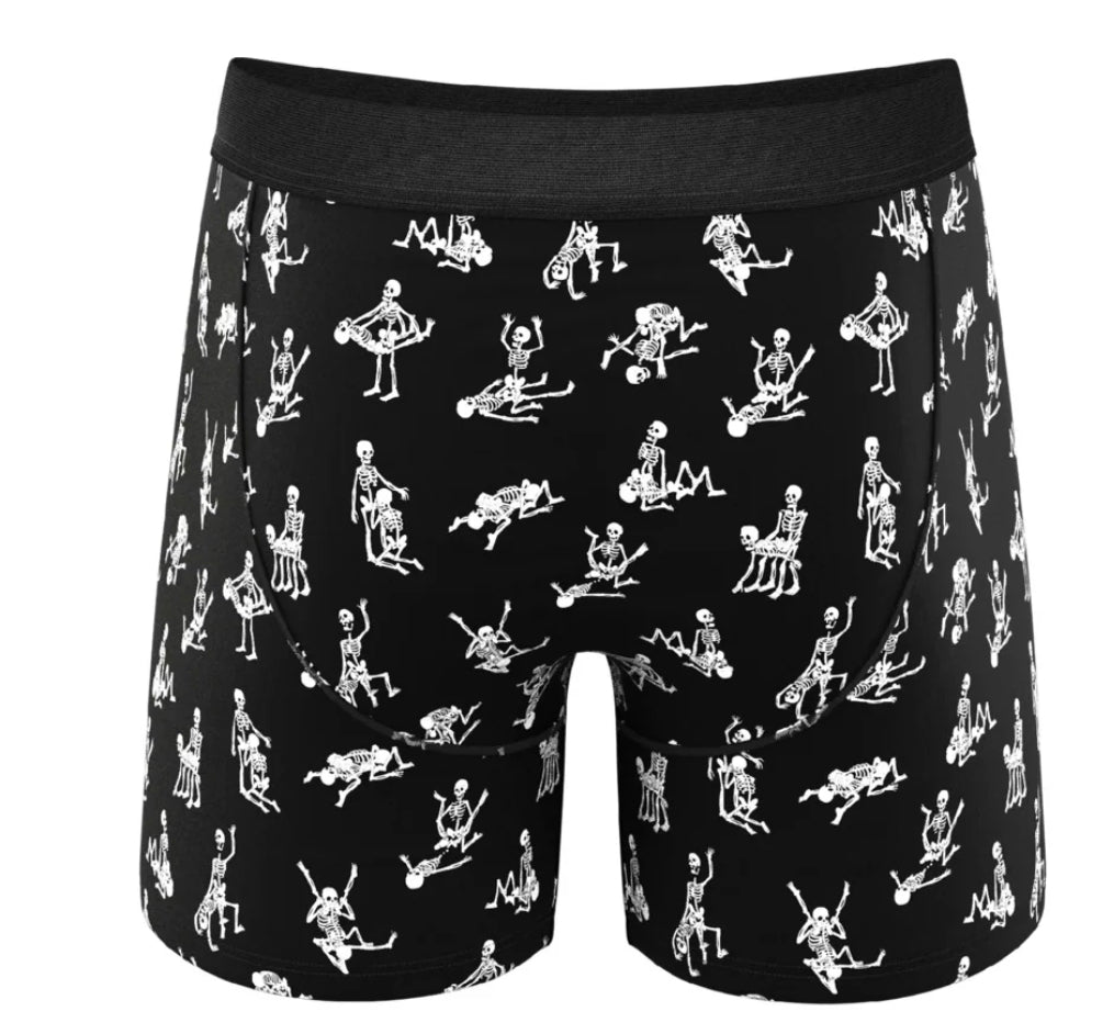 Shinesty The Bare Back Bones Glow-in-the-Dark Skeletons Ball Hammock Pouch Underwear with Fly XS, S, M, L, XL, 2XL