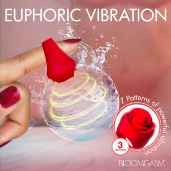 Rose Ring Discreet Finger Vibrator - Red