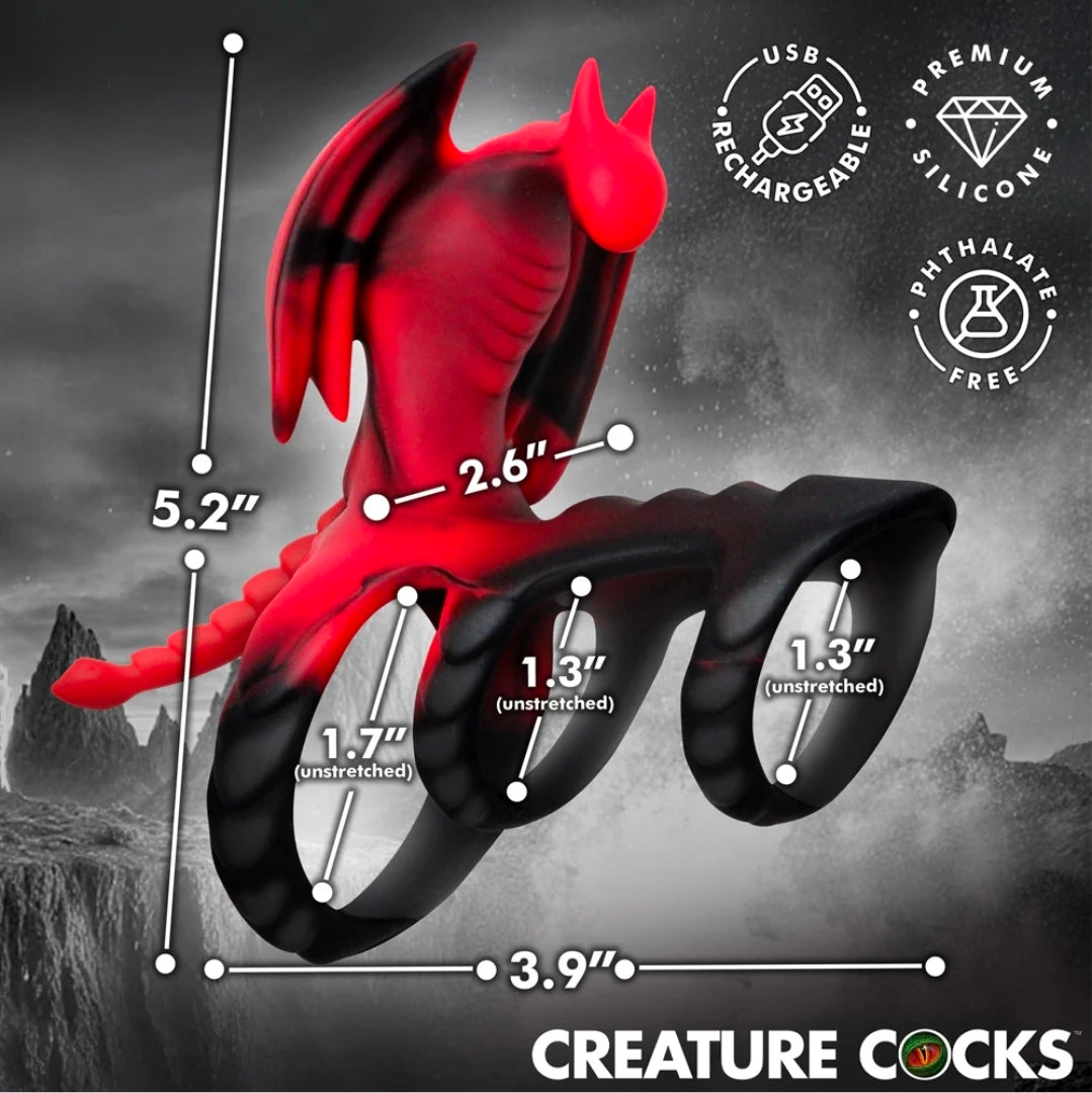 Creature Cocks Dragon Flight Vibrating Silicone Cock Ring