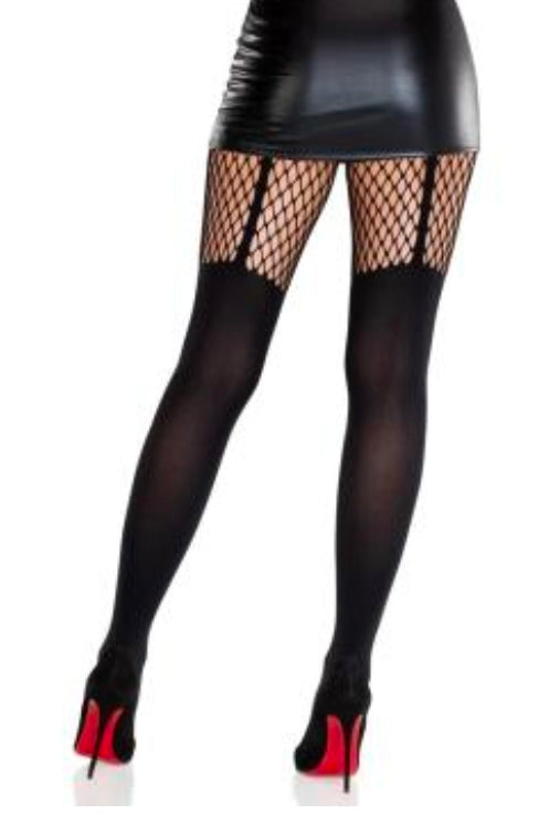 Jett Garter Illusion Tights O/s - Black