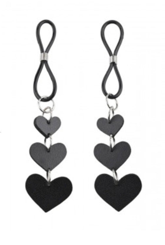 Heart Nipple Ties Black