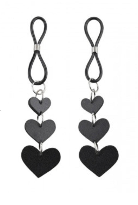 Heart Nipple Ties Black