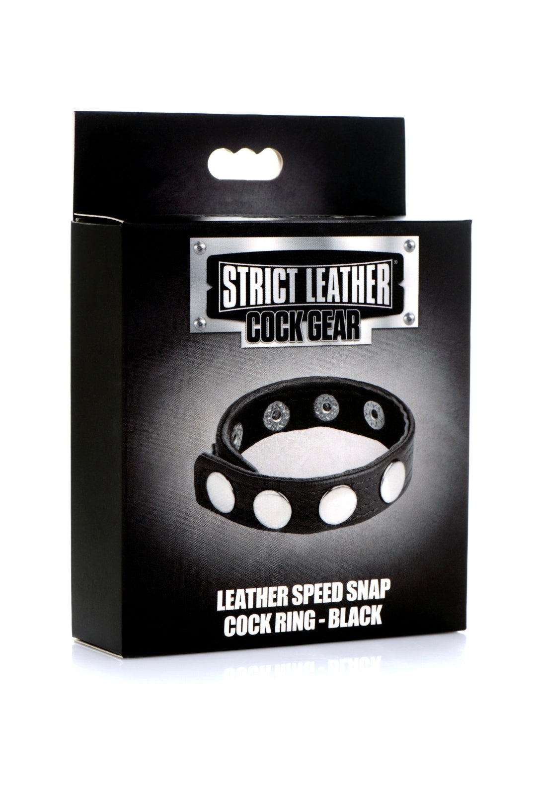 Cock Gear Leather Speed Snap Cock Ring - Black
