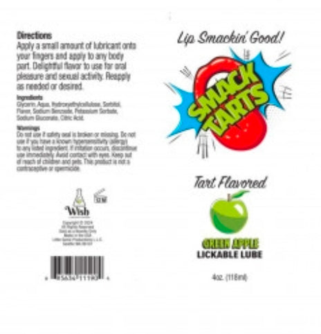 Smack Tarts 4oz Lickable Flavored Lubricant - Green Apple