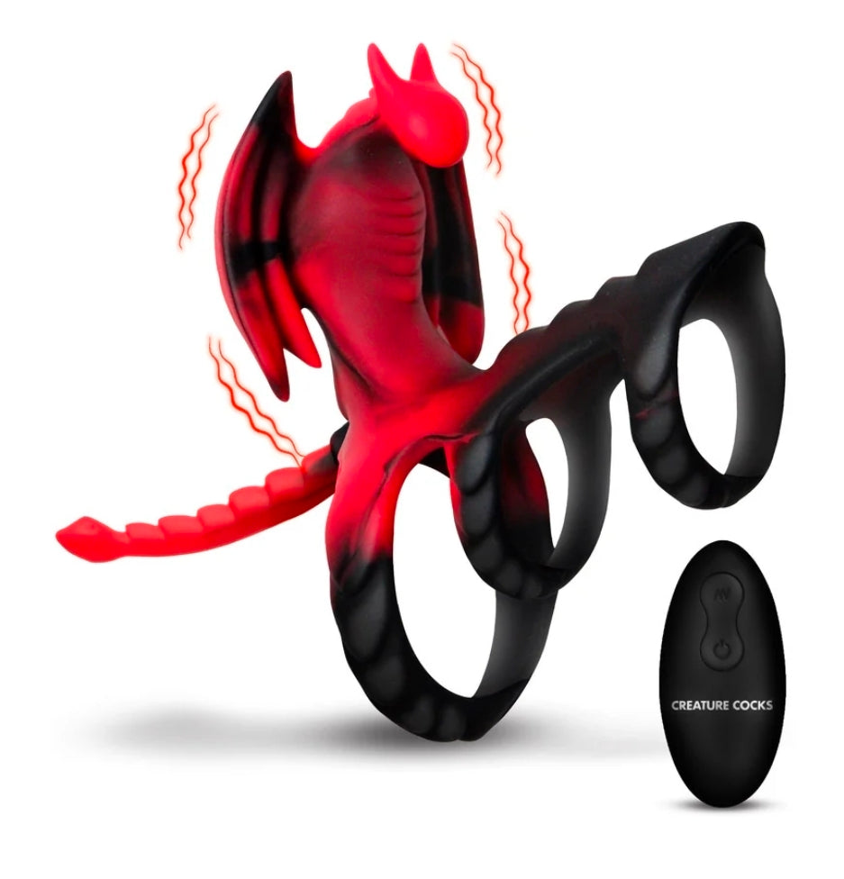 Creature Cocks Dragon Flight Vibrating Silicone Cock Ring